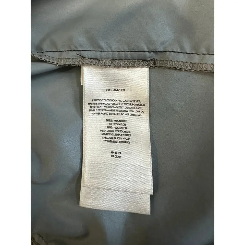 Columbia Men's Packable Rain Jacket XXL Tan Gray Colorblock Hidden Hood Full Zip